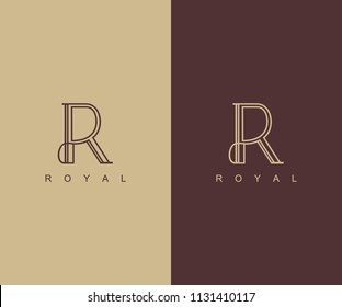 R initial line curve elegant signature vector logo