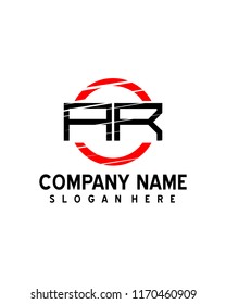 A R Initial logo with circle template vector