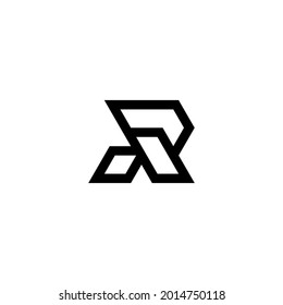 r initial logo design vector template
