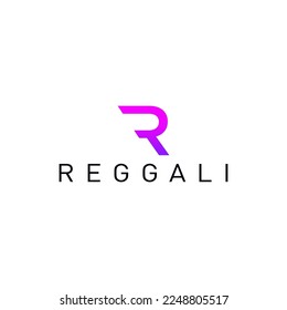 R initial logo isolated white background.