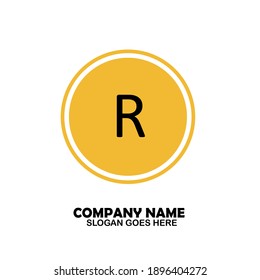 R Initial logo template vector