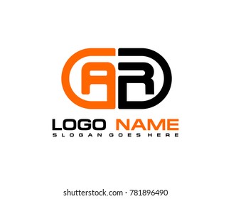 A R initial logo template vexctor