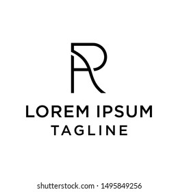R Initial Monogram Negative Space, Logo Design Template.