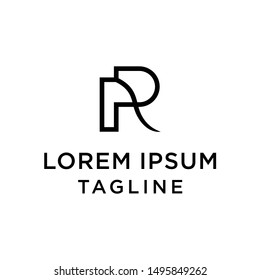 R Initial Monogram Negative Space, Logo Design Template.