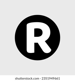 R initial of registration vector icon.