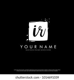 I R initial square logo template vector