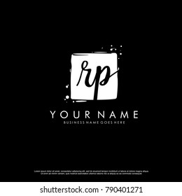 R A initial square logo template vector