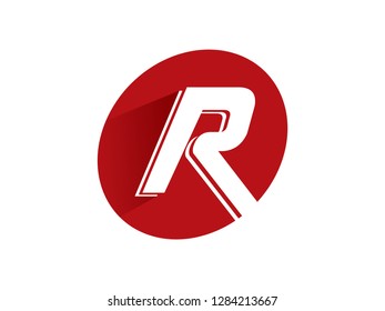 R initials logo with circle