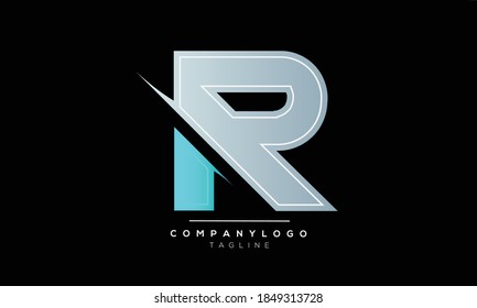 R iniciales diseño del logotipo del alfabeto de texto de letra monográfica