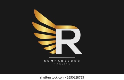 R iniciales diseño del logotipo del alfabeto de texto de letra monográfica