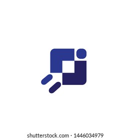 r and j forming rocket logo vector icon illustration