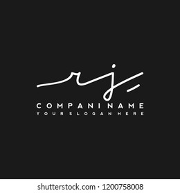 R J Initial handwriting logo vector