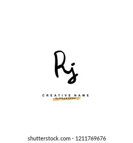 R J RJ Initial abstract logo concept vector