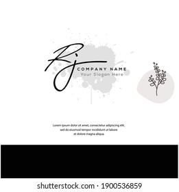 R J RJ Letras iniciales y logotipo de firma. Logo inicial del vector de belleza .Moda, boutique, floral y botánica