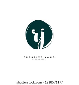R J RJ Initial logo template vector