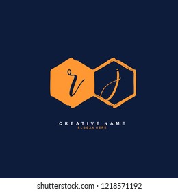 R J RJ Initial logo template vector