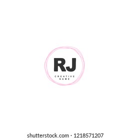 R J RJ Initial logo template vector
