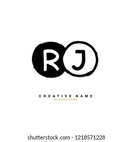 R J RJ Initial logo template vector