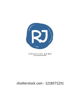R J RJ Initial logo template vector