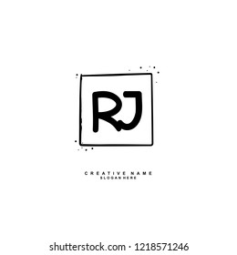 R J RJ Initial logo template vector