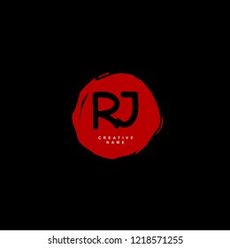 R J RJ Initial logo template vector