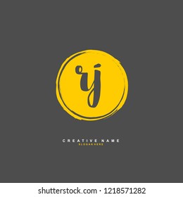 R J RJ Initial logo template vector
