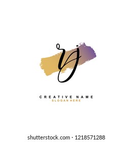 R J RJ Initial logo template vector