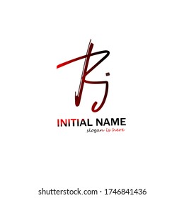 R j Rj Initial Logo Handschrift Vorlage Vektor