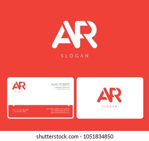 A & R joint logo round shape letters with business card template
