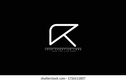 R K abstract vector logo monogram template