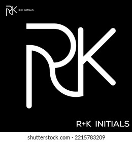 r k  best unique logo design rk business initals logos vector art