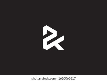 R, K, R K initial based letter icon logo creative abstract modern elegant trendy top unique artistic in black and white color.