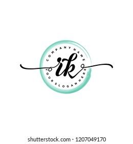 R K Initial handwriting logo vector.