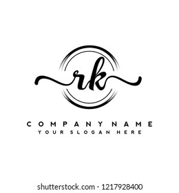 R K Initial handwriting logo vector