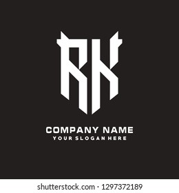 R K initial letter, modern logo design template vector