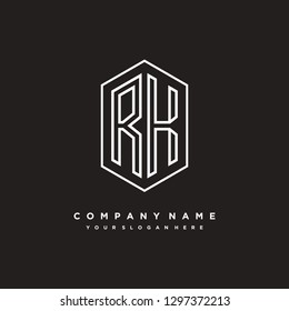 R K initial letter, modern logo design template vector