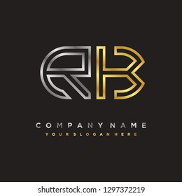 R K initial letter, modern logo design template vector