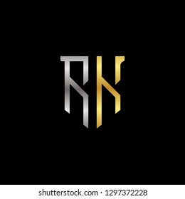 R K initial letter, modern logo design template vector