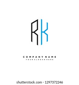 R K initial letter, modern logo design template vector