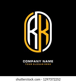 R K initial letter, modern logo design template vector