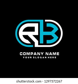 R K initial letter, modern logo design template vector