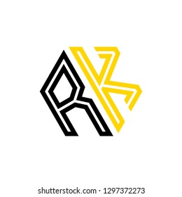 R K initial letter, modern logo design template vector