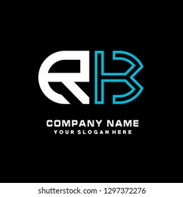 R K initial letter, modern logo design template vector