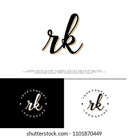 R K initial name vintage logo vector