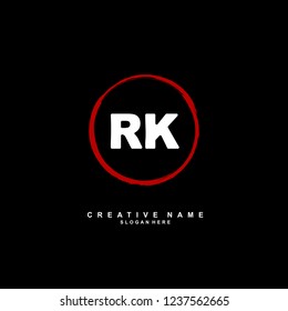 R K RK Initial logo template vector. Letter logo concept