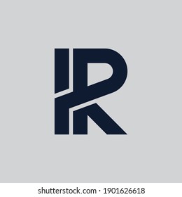 R or KR unique letter logo design vector. Logo template illustration.