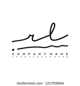 R L Initial handwriting logo vector