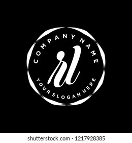 R L Initial handwriting logo vector