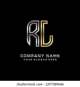 R L initial letter, modern logo design template vector