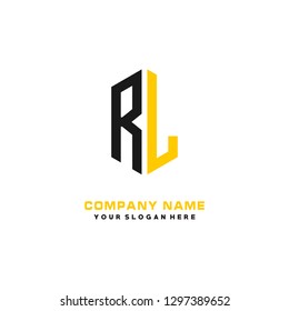 R L initial letter, modern logo design template vector